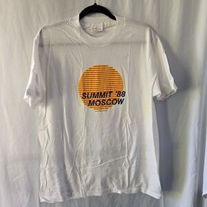 Summit '88 Moscow‎ T Shirt Large A Soviet-American Venture Made In USA